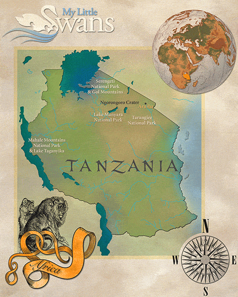 My Little Swans - Map of Tanzania