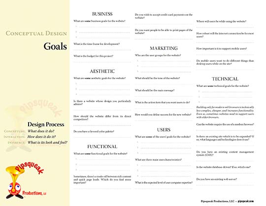 Thumbnail of Pipsqueak’s worksheet for a website’s goals.